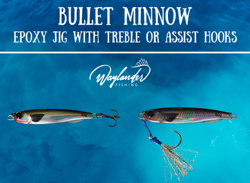 Waylander Bullet Minnow - Epoxy Jig With BKK Assist Hooks