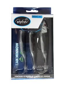 Waylander - Mean Minnow x3 Soft Plastic with Jighead (Lead Free) 27g