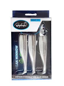Waylander - Mean Minnow x3 Soft Plastic with Jighead (Lead Free) 27g