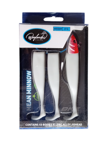 Waylander - Mean Minnow x3 Soft Plastic with Jighead (Lead Free) 27g