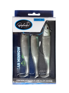 Waylander - Mean Minnow x3 Soft Plastic with Jighead (Lead Free) 27g