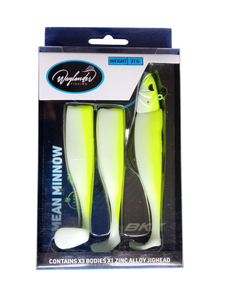 Waylander - Mean Minnow x3 Soft Plastic with Jighead (Lead Free) 27g